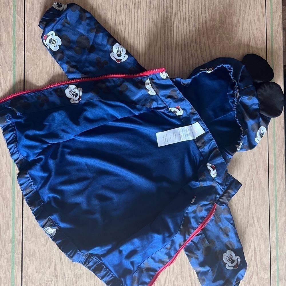 PREOWNED 18 Month blue Mickey wind breaker jacket with hood. 2T mickey shorts - Picture 4 of 10